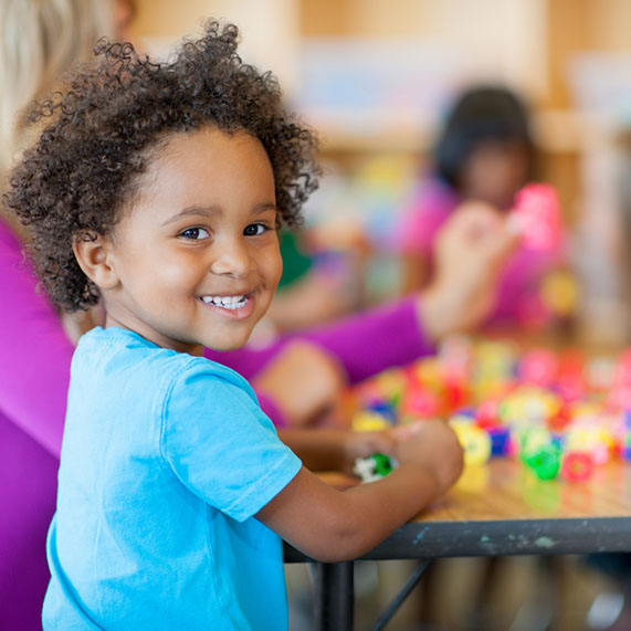a kid in a classroom
